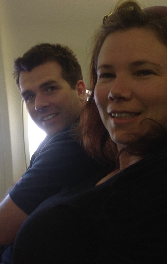 Jared and Momma Enjoying the Flight