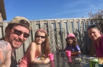 Enjoying Easter Dinner on the Patio