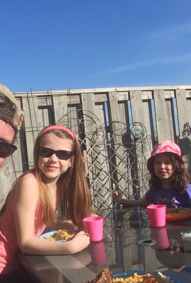 Enjoying Easter Dinner on the Patio