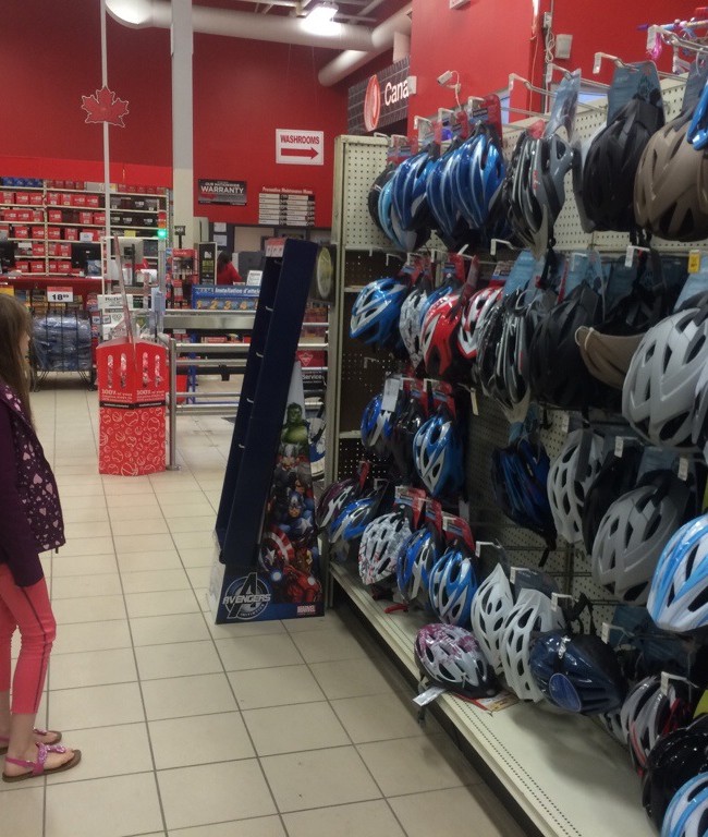 Out and About Shopping for Helmets